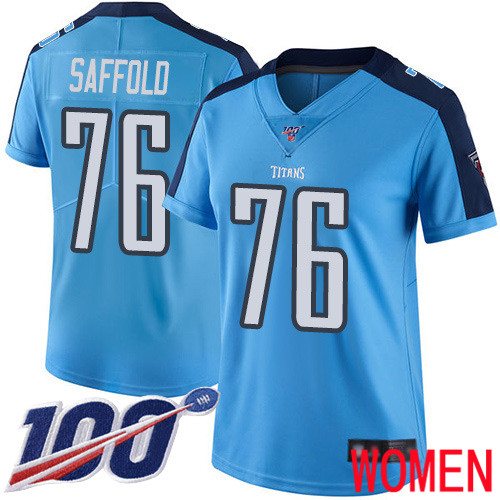 Tennessee Titans Limited Light Blue Women Rodger Saffold Jersey NFL Football #76 100th Season Rush Vapor Untouchable